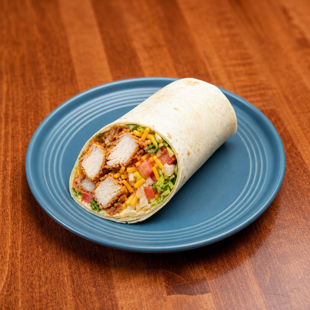 Hot Chicken Wrap. Single. (No Fries)..