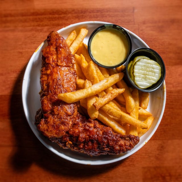 Chicken Tenders; Crispy Fries..