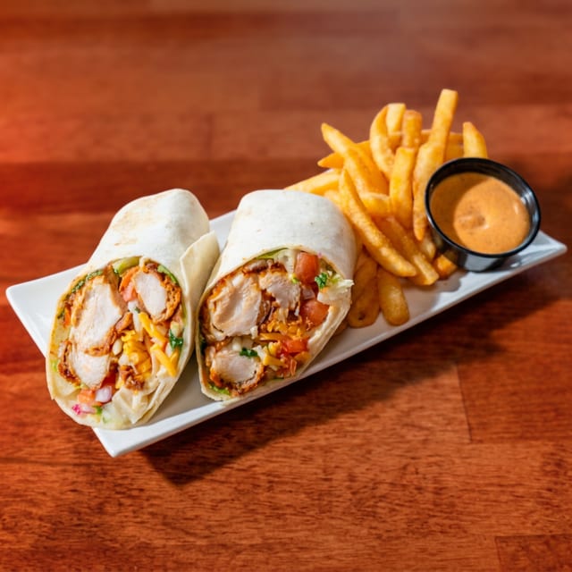 Hot Chicken Wrap. Single. (No Fries)..