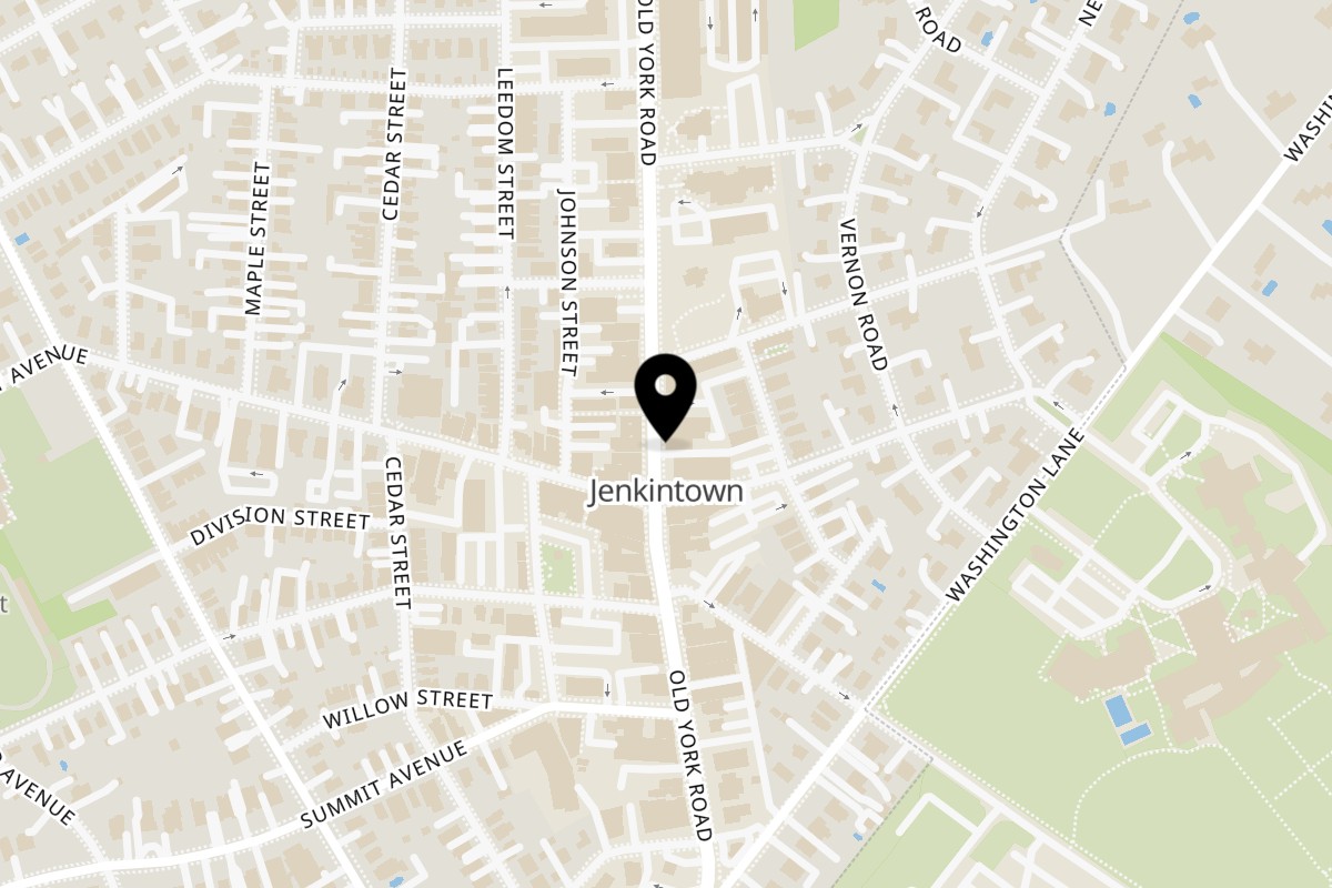 Map showing the location of Al Tacos Locos on 408 York Rd in Jenkintown